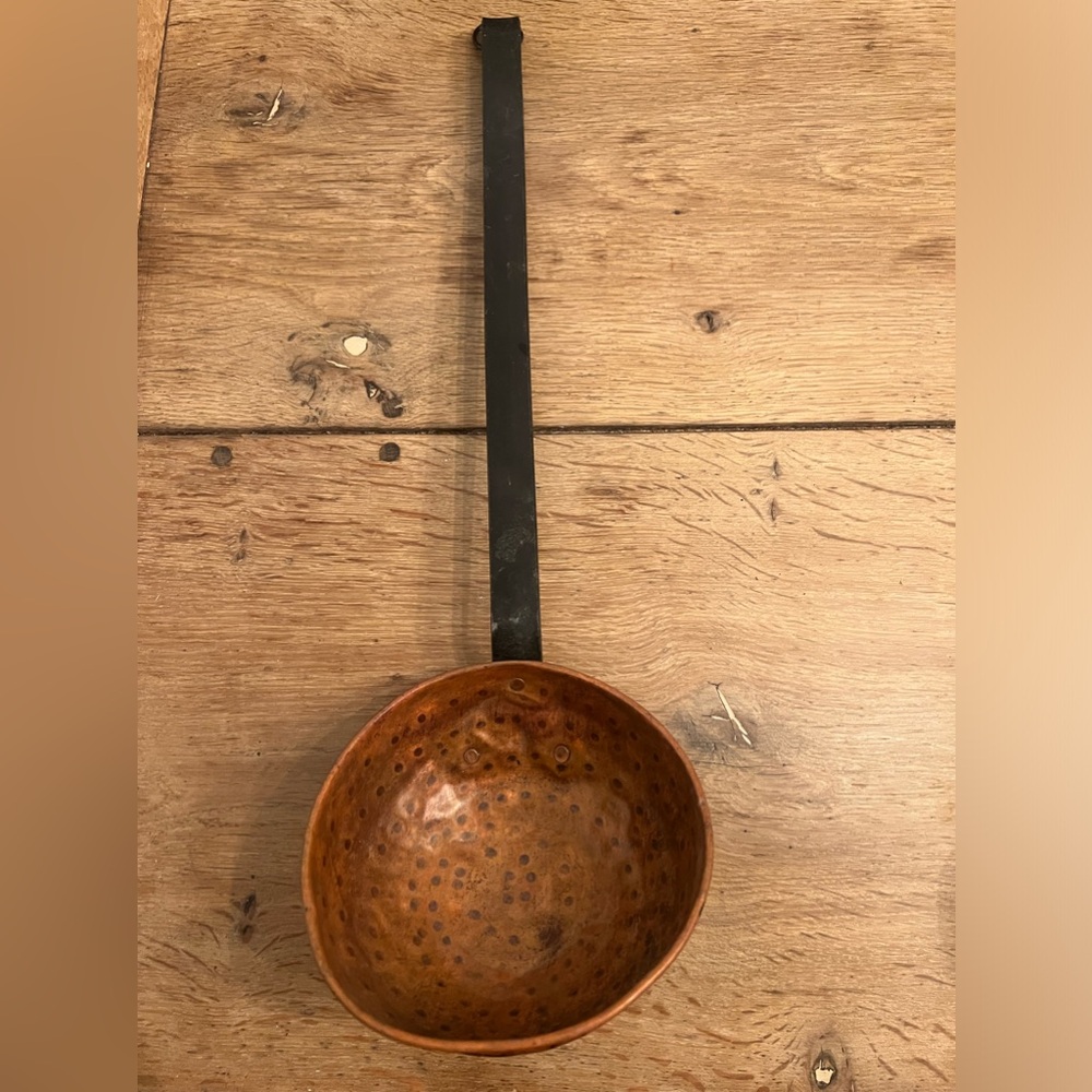 Large Hand Crafted Copper & Wrought Iron Ladle